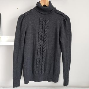 Diane von Furstenberg Wool Turtleneck Sweater Charcoal Grey Size Medium